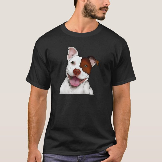 Lyckliga le Pitbull T-shirt (Framsida)