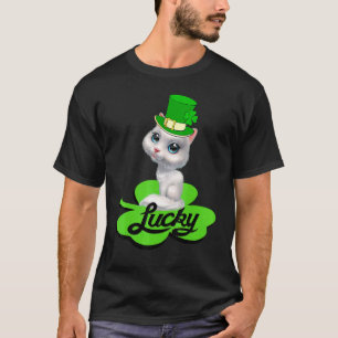 Lyckliga Leprechaun Katt St Patricks Day Shamrock T Shirt
