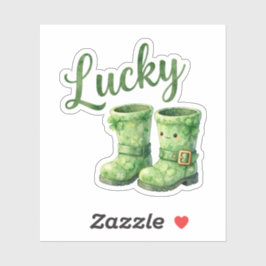 Lyckliga Leprechaun-stövlar Vattenfärg Patrick's D Klistermärken