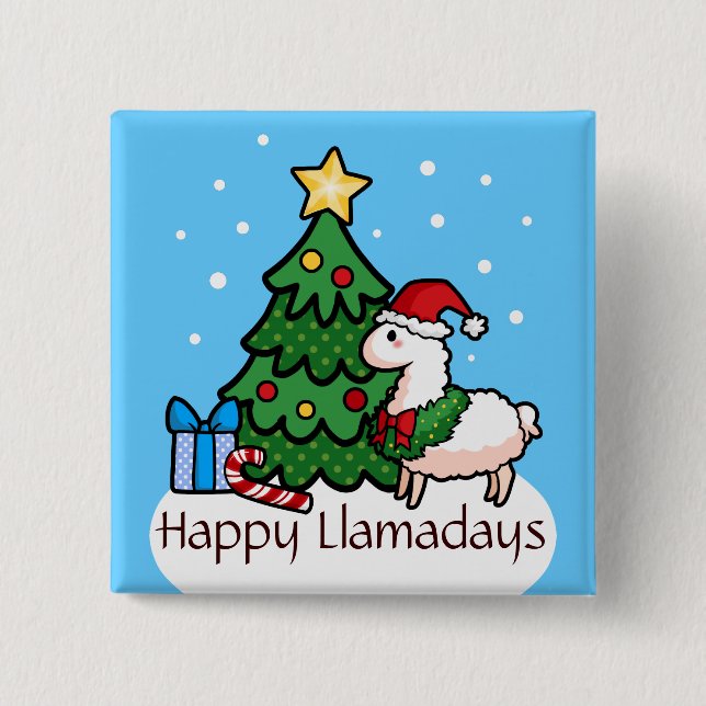 Lyckliga Llamadays Knapp (Framsida)