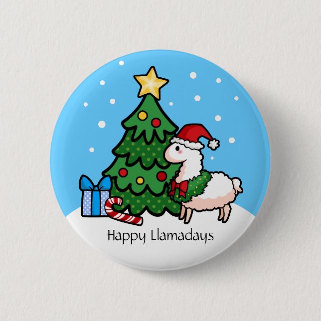 Lyckliga Llamadays Knapp (Framsida)