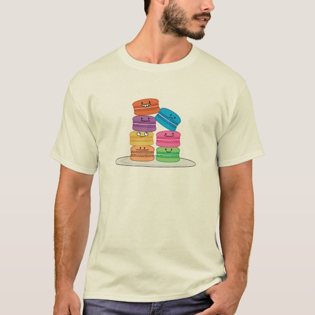 Lyckliga Macarons T Shirt (Framsida)