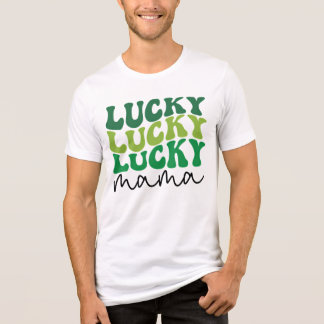 Lyckliga Mamma Retro St. Patricks dag T Shirt