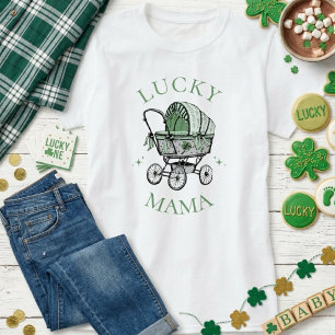 Lyckliga Mamma Shamrock Graviditet Bebis Badrum T Shirt