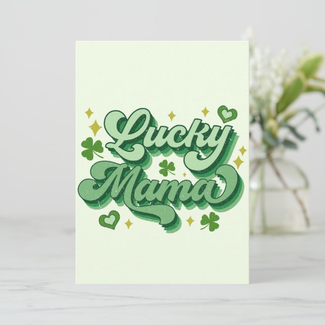 Lyckliga Mamma St Patrick's Day Julkort (Stående Fram)