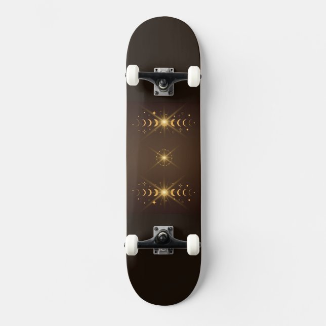Lyckliga månen  mini skateboard bräda 18,5 cm (Framsida)