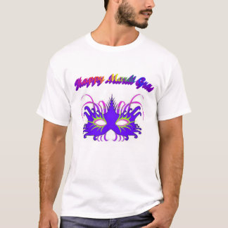Lyckliga Mardi Gras maskerar T-tröja Tee Shirt