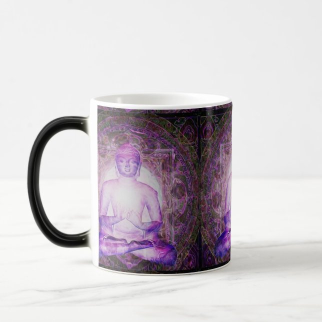 Lyckliga meditera Buddha Magisk Mugg (Vänster)