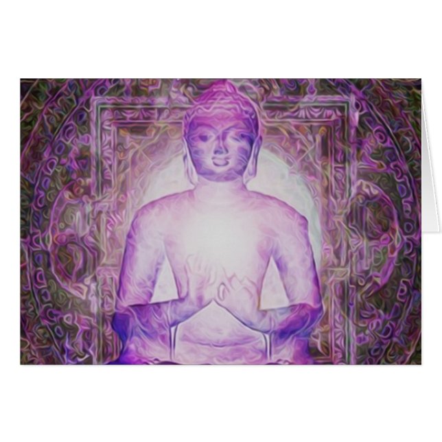 Lyckliga meditera Buddha OBS Kort (Framsidan Horizontal)