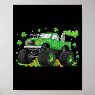 Lyckliga monstertruckfester för St. Patricks dan Poster