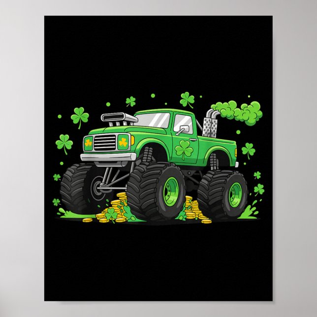 Lyckliga monstertruckfester för St. Patricks dan Poster (Framsidan)
