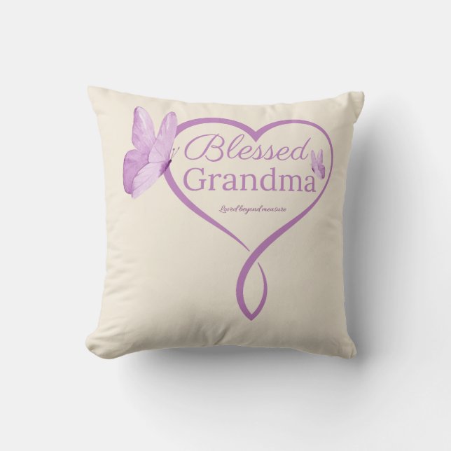 Lyckliga Mormor Kudde – Kristet Gåva (Framsida)