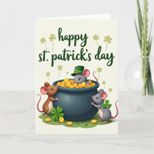 Lyckliga Möss St Patricks Day-kort Kort