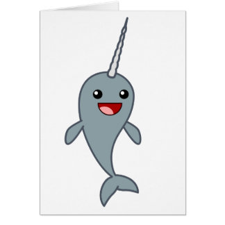 Lyckliga Narwhal Hälsningskort