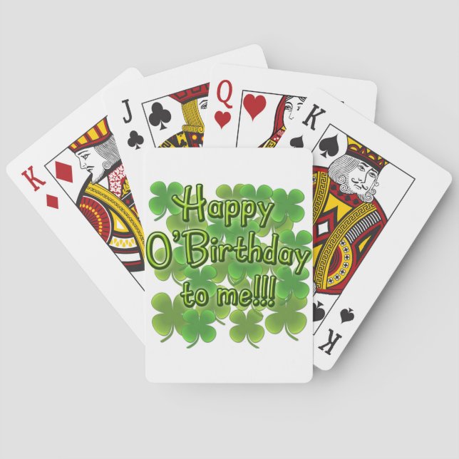 Lyckliga O'Birthday till mig med Shamrocks Kortlek (Baksidan)