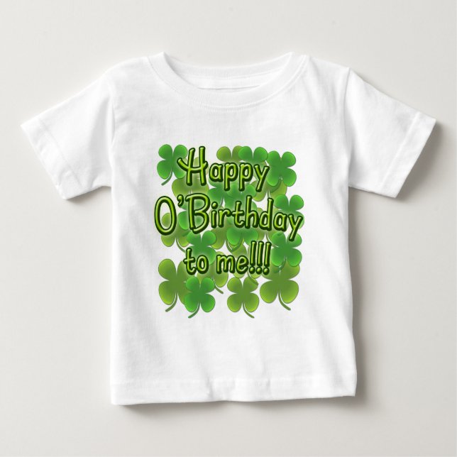 Lyckliga O'Birthday till mig med Shamrocks T Shirt (Framsida)