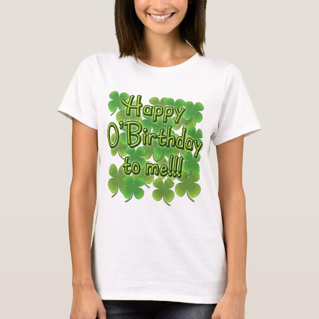 Lyckliga O'Birthday till mig med Shamrocks Tee (Framsida)