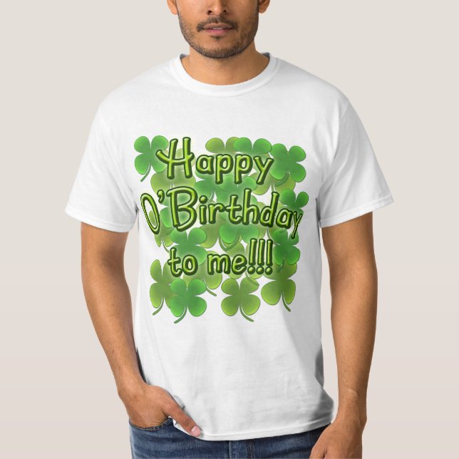 Lyckliga O'Birthday till mig med Shamrocks Tee (Framsida)