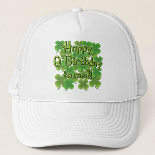 Lyckliga O'Birthday till mig med Shamrocks Truckerkeps