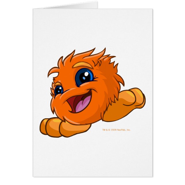 Lyckliga orange JubJub Hälsningskort (Framsidan)