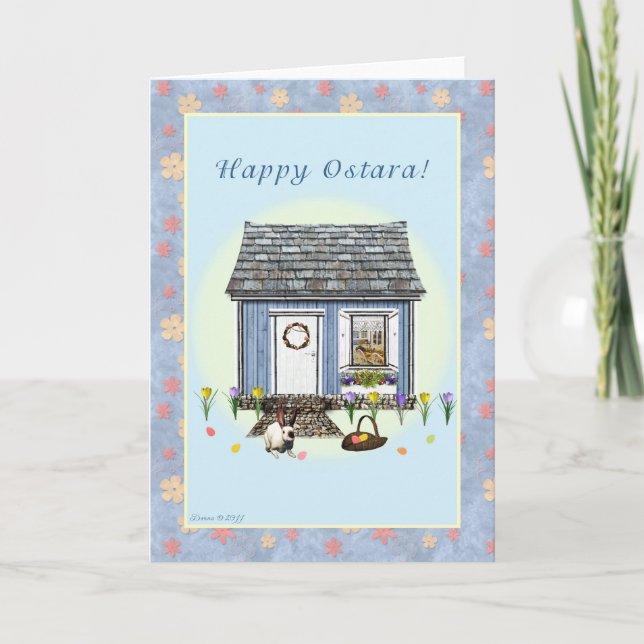 Lyckliga Ostara - det tomma vårträdgårdhuset Kort (Framsida)