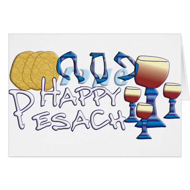 Lyckliga Pesach OBS Kort (Framsidan Horizontal)