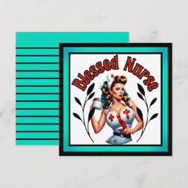 Lyckliga Pinup-Sjuksköterska Julkort