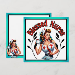 Lyckliga Pinup-Sjuksköterska Julkort