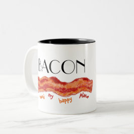 Lyckliga Plats Bacon Två-Tonad Mugg