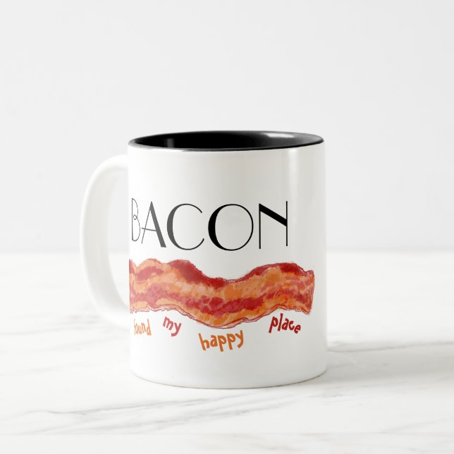 Lyckliga Plats Bacon Två-Tonad Mugg (Framsida vänster)
