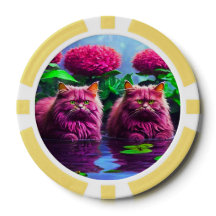 Lyckliga Pokerchips för Kattälskare