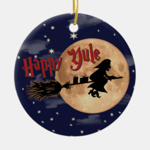 Lyckliga prydnadar för Yule häxajulafton Julgransprydnad Keramik