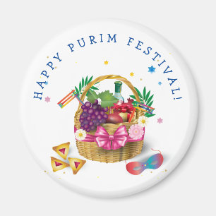 Lyckliga Purim basketgåvor, dekoration, prydnadar Magnet