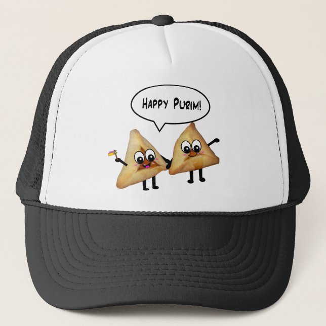 Lyckliga Purim hamantaschen Keps (Framsida)