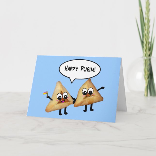 Lyckliga Purim hamantaschen Kort (Framsida)