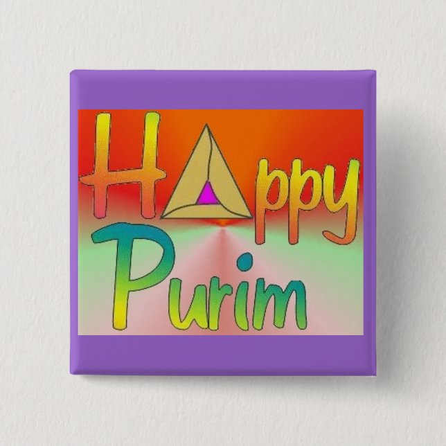 Lyckliga Purim knäppas Knapp (Framsida)