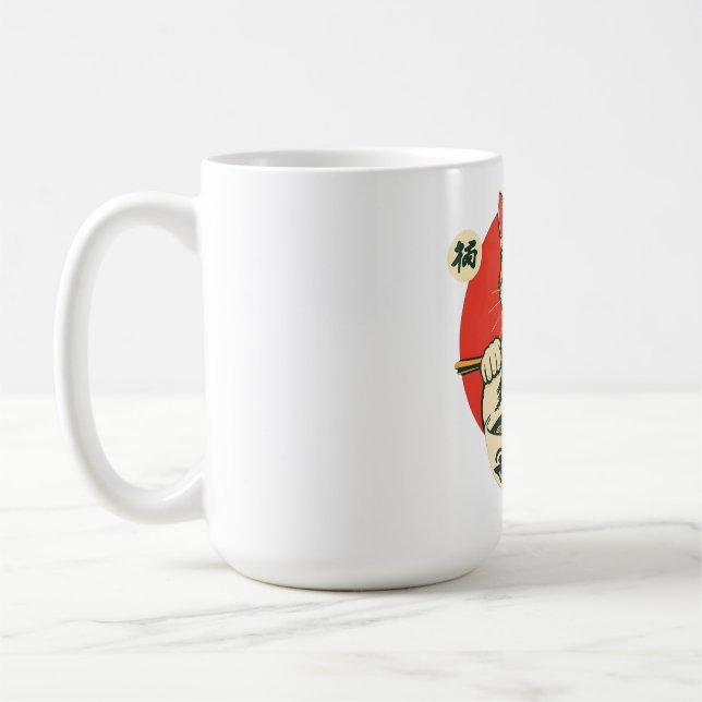 Lyckliga Ramen Katt Kaffemugg (Vänster)