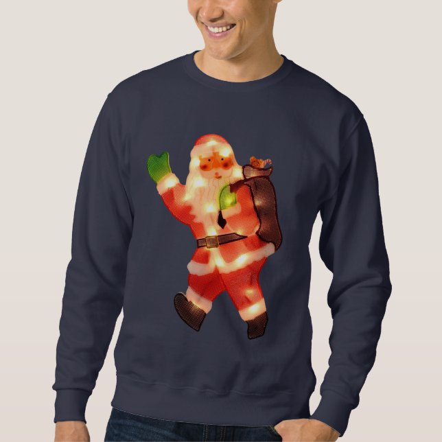 Lyckliga Santa med Fauxjulljus Sweatshirt (Framsida)