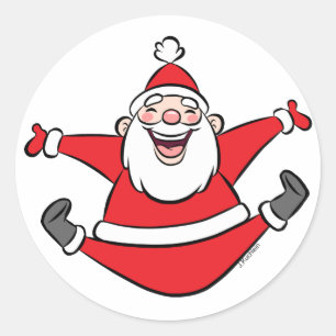 Lyckliga Santa Runt Klistermärke