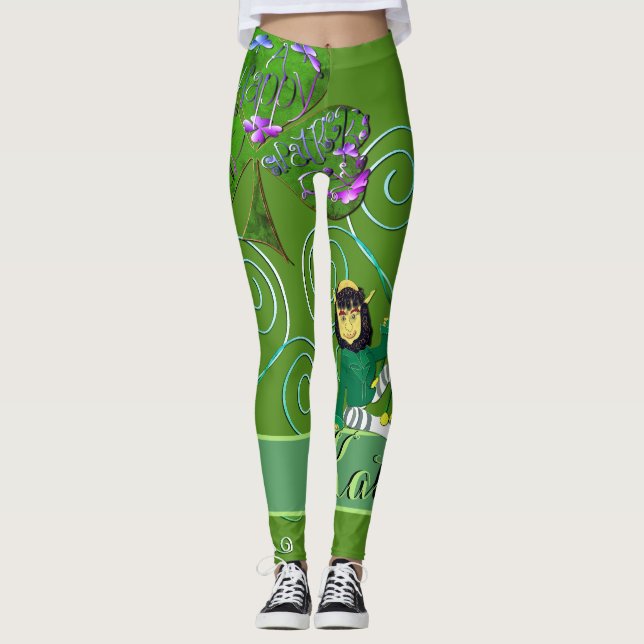 Lyckliga Shamrock Leggings (Framsida)