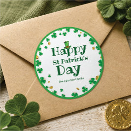 Lyckliga Shamrock S:t Patricks Dag Klistermärken