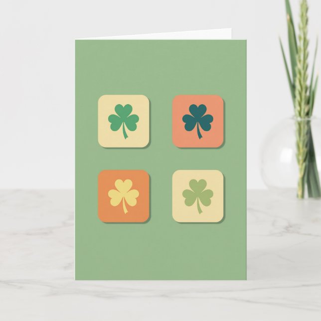 Lyckliga Shamrocks Konstkort Kort (Framsida)