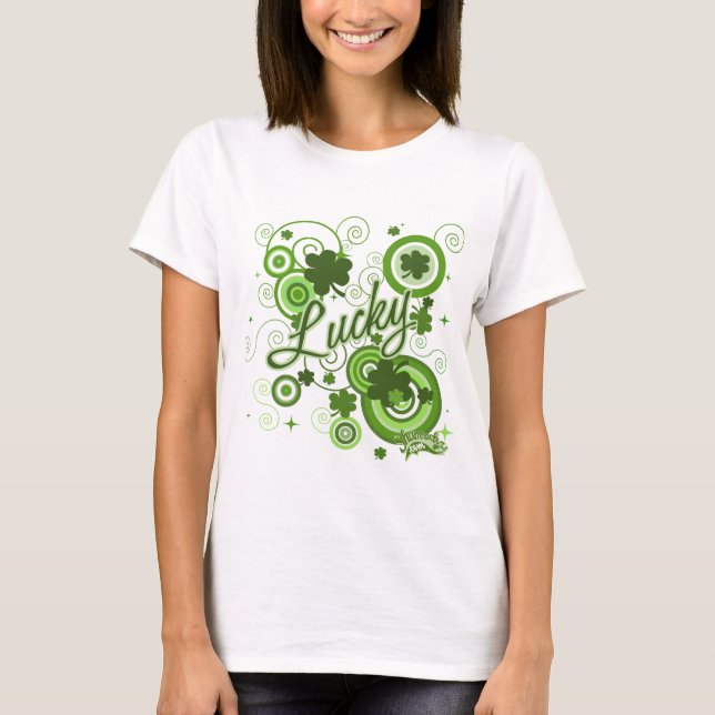 Lyckliga Shamrocks Tee Shirt (Framsida)