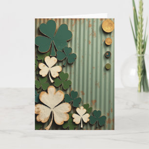 Lyckliga Shamrocks Vintage Stil Kort