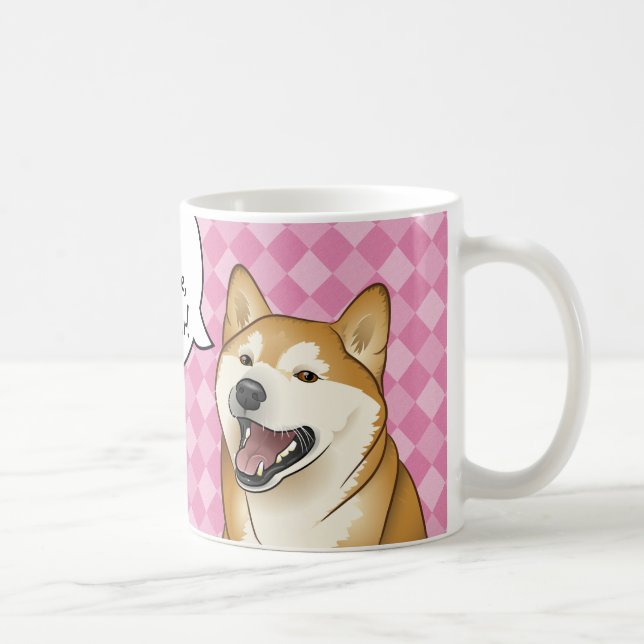 Lyckliga Shiba Inu japanska "hundar är kärlek ", Kaffemugg (Höger)
