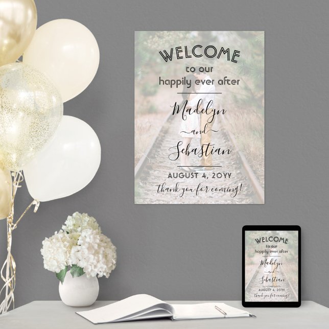Lyckliga Slut Wedding Välkomst Foto Överlappning Poster (Skapare uppladdad)