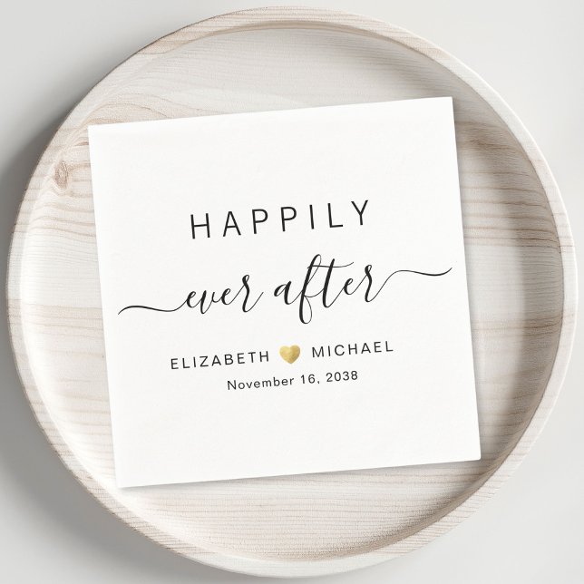 Lyckliga Slutet Bröllop Pappersservett (Happily Ever After Wedding Napkins)