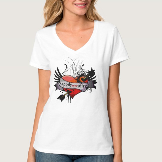 Lyckliga Slutet Gotisk Grunge T Shirt (Framsida)