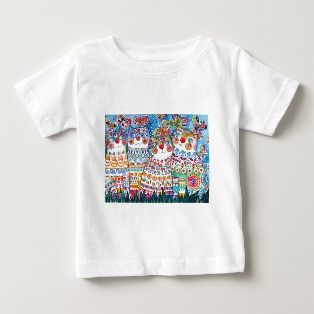 Lyckliga sommarkatter t shirt (Framsida)