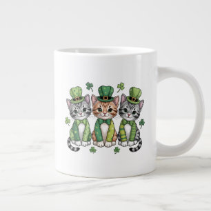 Lyckliga St. Patricks dag-katter-47474 Jumbo Mugg